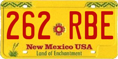 NM license plate 262RBE