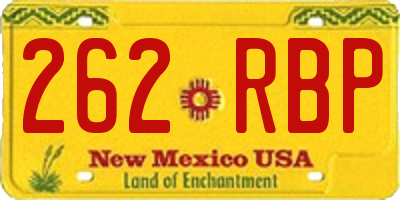 NM license plate 262RBP