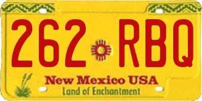NM license plate 262RBQ