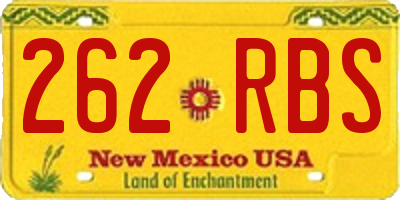 NM license plate 262RBS