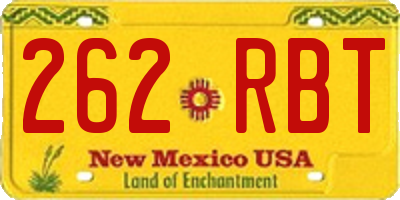 NM license plate 262RBT