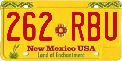 NM license plate 262RBU