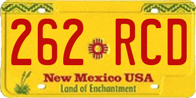 NM license plate 262RCD