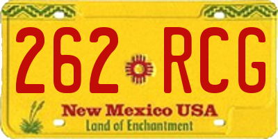 NM license plate 262RCG