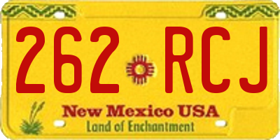 NM license plate 262RCJ