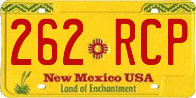 NM license plate 262RCP