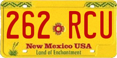 NM license plate 262RCU