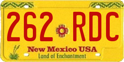 NM license plate 262RDC