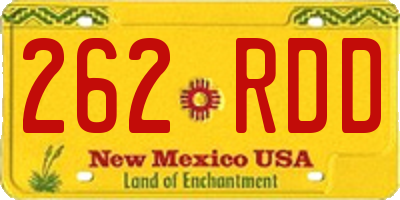 NM license plate 262RDD