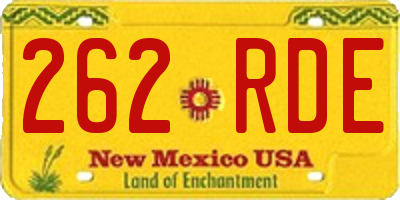 NM license plate 262RDE