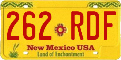 NM license plate 262RDF