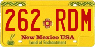 NM license plate 262RDM