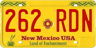 NM license plate 262RDN
