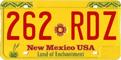 NM license plate 262RDZ