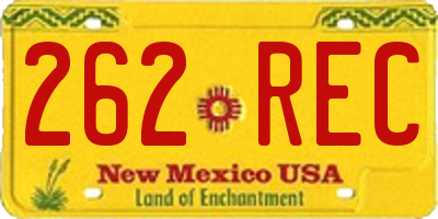 NM license plate 262REC