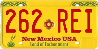 NM license plate 262REI