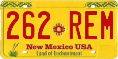 NM license plate 262REM