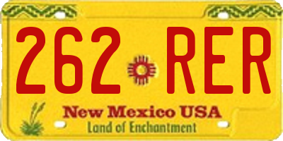 NM license plate 262RER