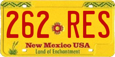 NM license plate 262RES