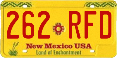 NM license plate 262RFD