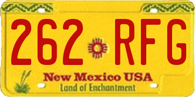 NM license plate 262RFG