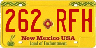NM license plate 262RFH