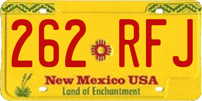 NM license plate 262RFJ