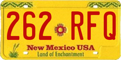 NM license plate 262RFQ
