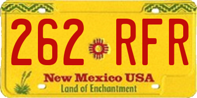 NM license plate 262RFR