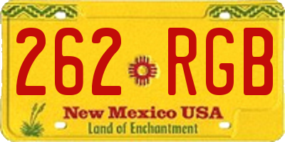 NM license plate 262RGB