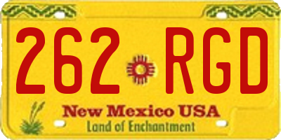 NM license plate 262RGD