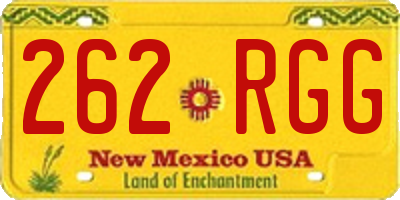 NM license plate 262RGG