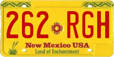 NM license plate 262RGH