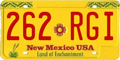 NM license plate 262RGI