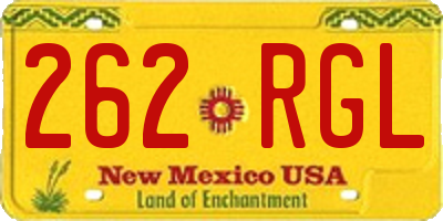 NM license plate 262RGL