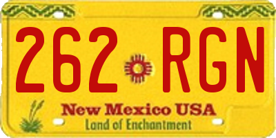 NM license plate 262RGN