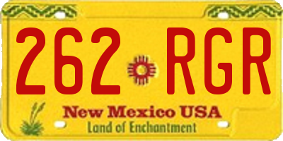 NM license plate 262RGR