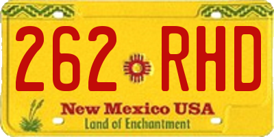 NM license plate 262RHD