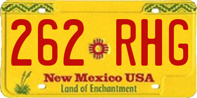 NM license plate 262RHG
