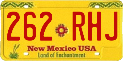 NM license plate 262RHJ