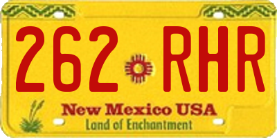NM license plate 262RHR