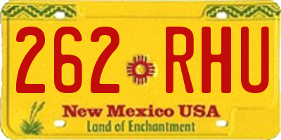 NM license plate 262RHU
