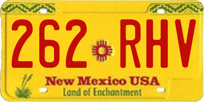 NM license plate 262RHV