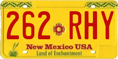 NM license plate 262RHY