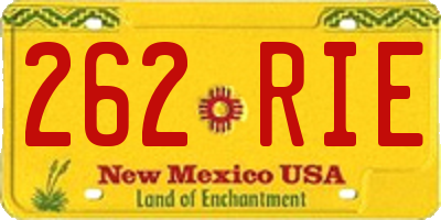 NM license plate 262RIE