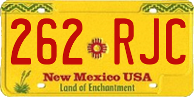 NM license plate 262RJC