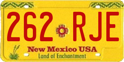 NM license plate 262RJE