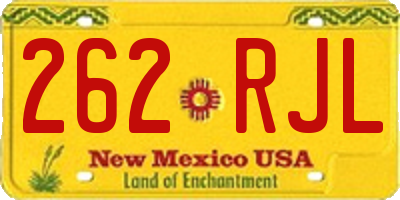 NM license plate 262RJL