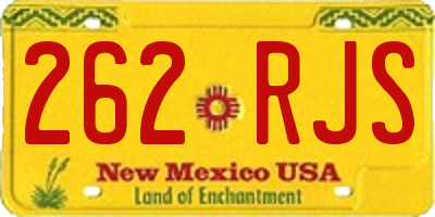 NM license plate 262RJS