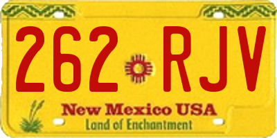 NM license plate 262RJV